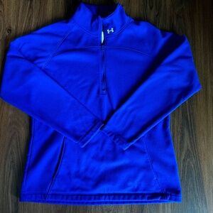 Under Armour Size Large Electric Blue Cold Gear Half Zip Pullover